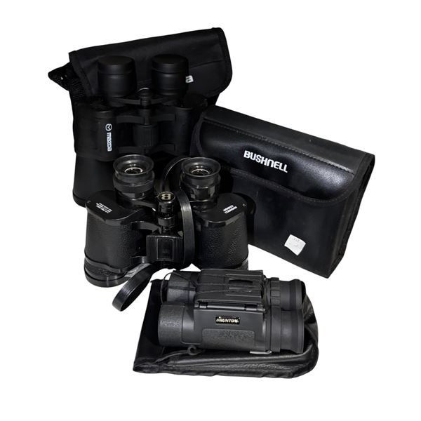 Group of Various Binoculars & Monocular w/Case