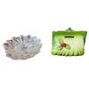 Image 1 : Iridescent Glassware Set & Decorative Christmas Coin Bank