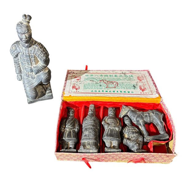 Boxed Set of Miniature Terracotta Warrior Statues