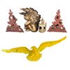 Image 2 : 5 Gold-tone Wall Decor - Eagle Plaque, Cherub & Wall Brackets