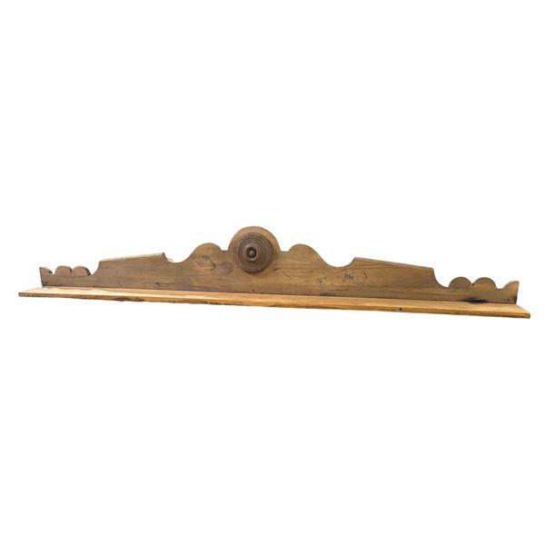 Rustic Scalloped-Crest Wood Headboard/Shelf Topper