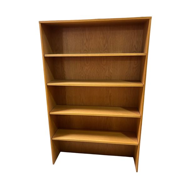 Oak-Finish Open Bookcase (39.5x10x62.5)
