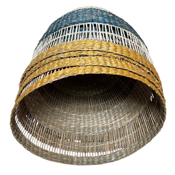 Group of 4 Woven Wicker Beehive-Style Baskets