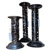 Image 1 : Carved Wood Pillar Candle Holders, Set of 3