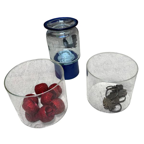 Glass Vases, Jar & Beaded Votive Holders