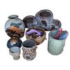 Image 1 : Assorted Studio Pottery Vases & Tree-Stump Planter