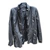 Image 1 : LU-MAN Black Leather Button-Front Jacket (Size 42)