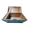 Image 1 : Wooden Trunk Brown and Green, H25" x W47" x D24"