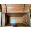 Image 2 : Wooden Trunk Brown and Green, H25" x W47" x D24"