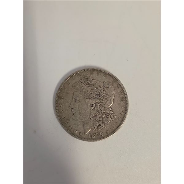 1879 US Morgan Silver Dollar - 90% Silver -  Philadelphia Mint - Circulated
