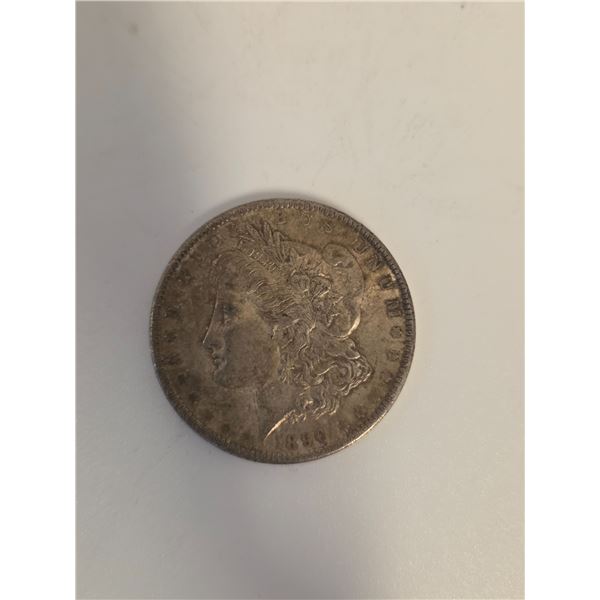 1890 US Morgan Silver Dollar - 90% Silver -  Philadelphia Mint - Circulated