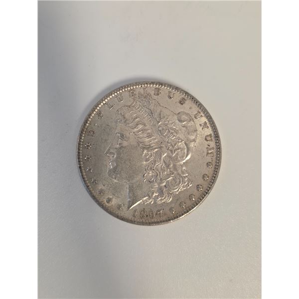 1897 US Morgan Silver Dollar - 90% Silver -  Philadelphia Mint - Circulated