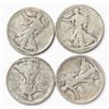 Image 1 : 4 US 1918 Walking Liberty Half Dollar Coins - 90% Silver - Circulated (San Francisco, Philadelphia, 