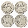 Image 2 : 4 US 1918 Walking Liberty Half Dollar Coins - 90% Silver - Circulated (San Francisco, Philadelphia, 