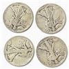 Image 1 : 4 US 1920s Walking Liberty Half Dollar Coins - 90% Silver - (2 x 1923 & 2 x 1927) - Circulated (San 