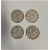 Image 2 : 4 US 1949 Franklin Silver Half Dollar Coins - 90% Silver - Circulated