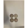 Image 1 : 4 US 1950 Franklin Silver Half Dollar Coins - 90% Silver - Circulated