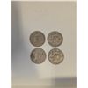 Image 1 : 4 US 1951 Franklin Silver Half Dollar Coins - 90% Silver - Circulated