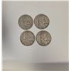 Image 2 : 4 US 1951 Franklin Silver Half Dollar Coins - 90% Silver - Circulated