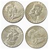 Image 1 : 4 US 1963 Franklin Silver Half Dollar Coins - 90% Silver - Circulated