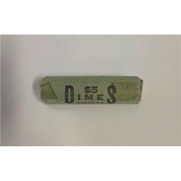 Vintage Sealed $5 Roll of US Roosevelt Silver Dimes (50 dimes per roll)