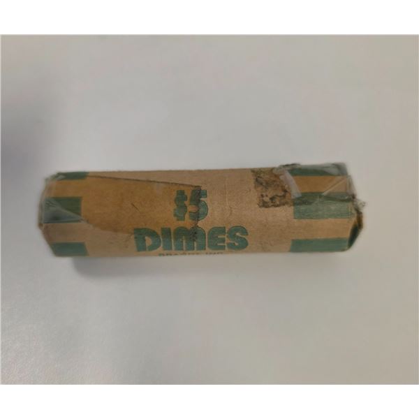 Vintage Sealed $5 Roll of US Roosevelt Silver Dimes (50 dimes per roll)