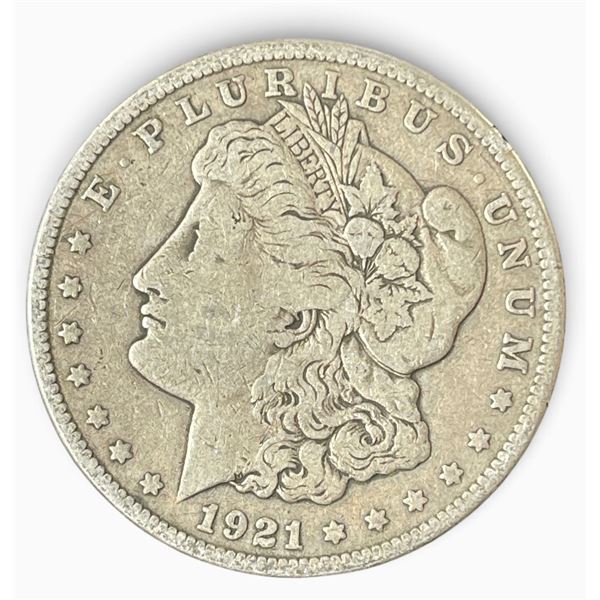 1921 US Morgan Silver Dollar - 90% Silver -  San Fransico Mint - Circulated