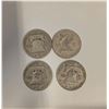 Image 2 : 4 US 1951 Franklin Silver Half Dollar Coins - 90% Silver - Circulated