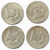 Image 1 : 4 US 1963 Franklin Silver Half Dollar Coins - 90% Silver - Circulated