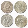 Image 1 : 4 US Franklin Silver Half Dollar Coins - 90% Silver - (1 x 1958 & 3 x 1963) Circulated