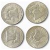 Image 2 : 4 US Franklin Silver Half Dollar Coins - 90% Silver - (1 x 1958 & 3 x 1963) Circulated