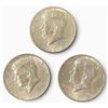 Image 1 : 3 US 1964 Kennedy Silver Half Dollar Coins - 90% Silver - Circulated