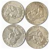 Image 1 : 4 US 1959 Franklin Silver Half Dollar Coins - 90% Silver - Circulated