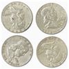 Image 1 : 4 US 1960s Franklin Silver Half Dollar Coins - 90% Silver (1 x 1960, 1 x 1961, & 2 x 1962) - Circula