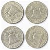 Image 2 : 4 US 1960s Franklin Silver Half Dollar Coins - 90% Silver (1 x 1960, 1 x 1961, & 2 x 1962) - Circula