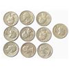 Image 1 : 10 US 1960s Silver Quarters - 90% Silver - 1964 and Earlier * Circulated