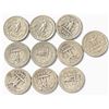Image 2 : 9 US Silver Quarters - 90% Silver - (1930s - 1950s)