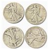 Image 1 : 4 US 1917 & 1919 Walking Liberty Half Dollar Coins - 90% Silver - Circulated (San Francisco, Philade