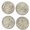 Image 2 : 4 US 1940s Walking Liberty Half Dollar Coins - 90% Silver - (1942, 43, & 2 x 1945) - Circulated (San