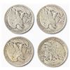 Image 1 : 4 US 1941 Walking Liberty Half Dollar Coins - 90% Silver - Circulated (San Francisco & Philadelphia 