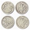 Image 1 : 4 US Walking Liberty Half Dollar Coins - 90% Silver - (1928, 29, 35, & 39) - Circulated (San Francis
