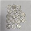 Image 2 : 30 US Silver "Mercury" Dimes - 90% Silver - 1945 and Earlier * Circulated