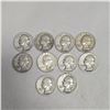 Image 3 : 10 US 1940s Silver Quarters - 90% Silver - Circulated