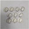 Image 3 : 10 US 1940s Silver Quarters - 90% Silver - Circulated