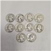 Image 3 : 10 US 1940s Silver Quarters - 90% Silver - Circulated