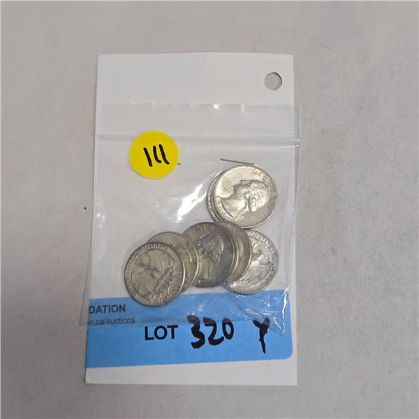 10 US 1960s Silver Quarters - 90% Silver - 1964 and Earlier * Circulated