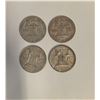 Image 2 : 4 US 1950s Franklin Silver Half Dollar Coins - 90% Silver - ( 1 x 1953 & 3 x 1957) Circulated