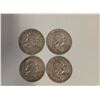 Image 1 : 4 US 1950s Franklin Silver Half Dollar Coins - 90% Silver - (1 x 1958 & 3 x 1959) Circulated