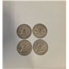 Image 2 : 4 US 1950s Franklin Silver Half Dollar Coins - 90% Silver - (1 x 1958 & 3 x 1959) Circulated