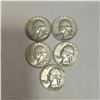 Image 3 : 10 US 1950s Silver Quarters - 90% Silver - Circulated